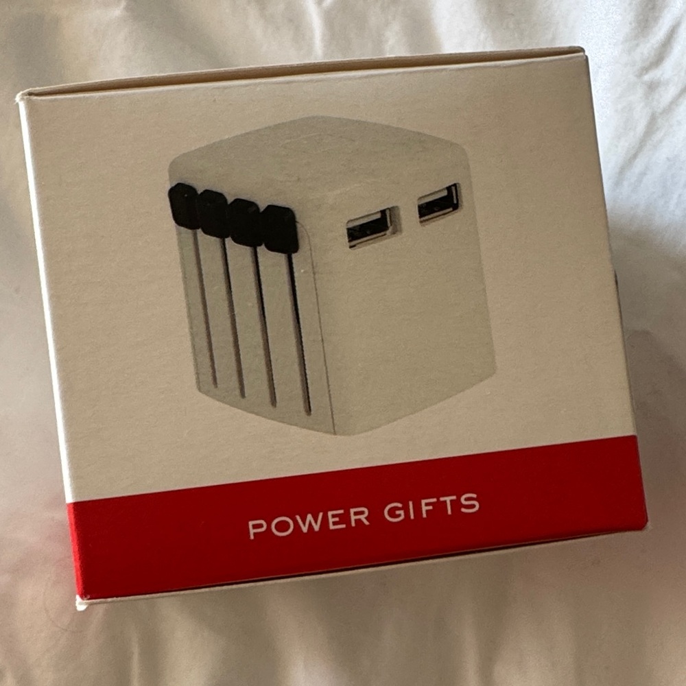 White Multi-Port USB A International Travel Charger